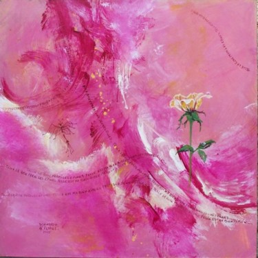 Peinture intitulée "Telle la rose...ma…" par Anne-Frédérique Ferret, Œuvre d'art originale, Autre
