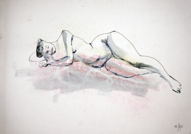 Susanna. Nude art №21134 - original figurative sketch Rysunek zatytułowany „Susanna. Nude art №…” autorstwa Maria Shedrina, Oryginalna praca, Atrament