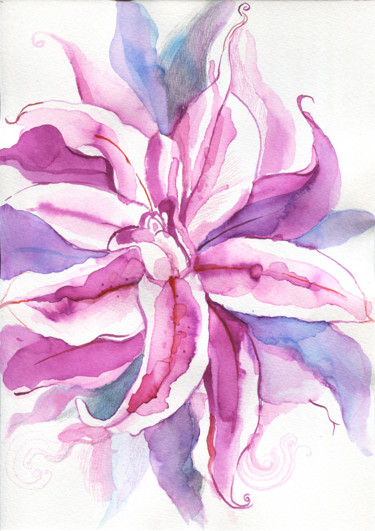 Arte digitale intitolato "Lilium n.1" da Maria Cristina Cerminara, Opera d'arte originale, Acquarello