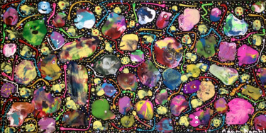 Painting titled "Alien space creatur…" by Adam Kamhi, Original Artwork, Acrylic