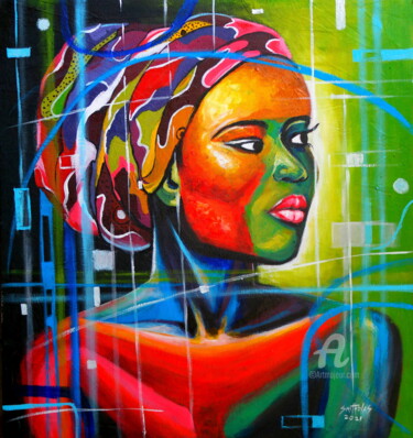 Beautification Schilderij getiteld "Beautification" door Olaoluwa Smith, Origineel Kunstwerk, Acryl