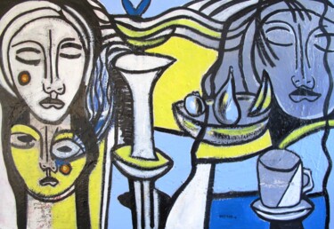 Peinture intitulée "Rêves # 2" par Guillaume Defins, Œuvre d'art originale, Acrylique Monté sur Châssis en bois