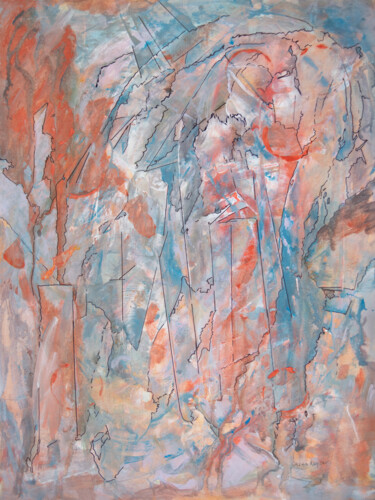 Pintura titulada "Lines of the City" por Caren Keyser, Obra de arte original, Acrílico