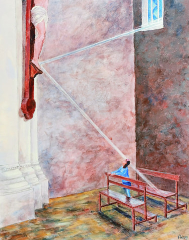 Peinture intitulée "Soleil rayonnant" par Michel Adam, Œuvre d'art originale, Acrylique