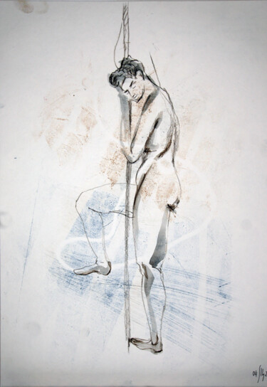 Susanna. Nude art №21136 - original figurative sketch Rysunek zatytułowany „Susanna. Nude art №…” autorstwa Maria Shedrina, Oryginalna praca, Conté