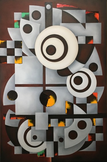 Schilderij getiteld "‘The Silent Grey: S…" door Inge Coolen, Origineel Kunstwerk, Olie