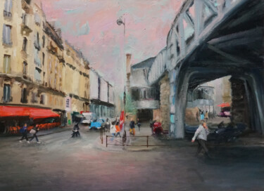 Pittura intitolato "Bir hakeim , Paris" da Manuel Leonardi, Opera d'arte originale, Olio