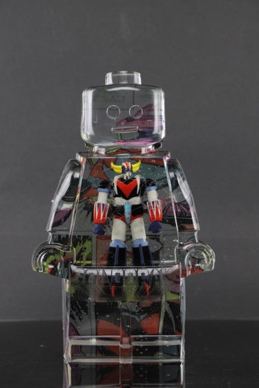 Sculpture intitulée "ROBOCLUSION GOLDORA…" par Vincent Sabatier (VerSus), Œuvre d'art originale, Résine