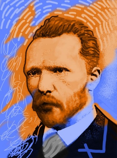 数字艺术 标题为“Vincent Van Gogh in…” 由Ernesto Rivera Novoa, 原创艺术品, 数字油画