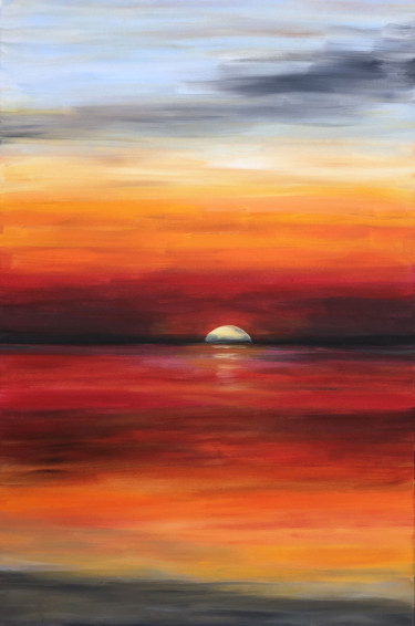 Painting titled "Reves carmins" by Mlefevre, Original Artwork, Acrylic Mounted on Wood Stretcher frame