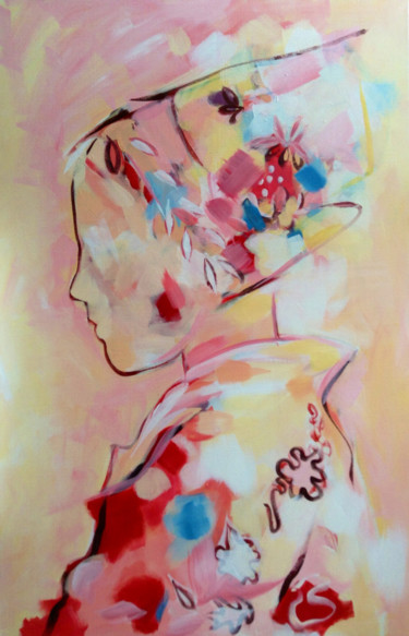 Contemplation florale 绘画 标题为“Contemplation flora…” 由Patdumez, 原创艺术品, 丙烯 安装在木质担架架上
