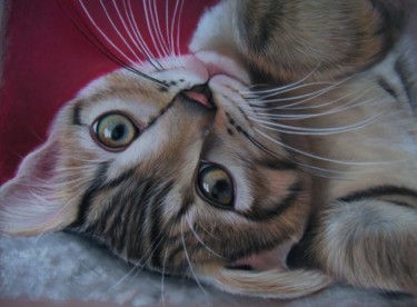 "Pixel" Peinture intitulée ""Pixel"" par Christine Mergnat, Œuvre d'art originale, Pastel