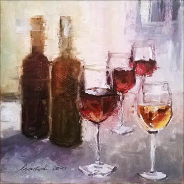 Painting titled "2:4" by Kazimierz Mordarski, Original Artwork, Oil