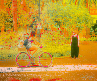 Digital Arts titled "Figures in the Squa…" by Dave Collier, Original Artwork, Manipulated Photography