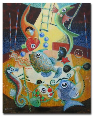 Peinture intitulée "CIRQUE D'AVRIL" par Jean-Luc Osswald, Œuvre d'art originale, Huile