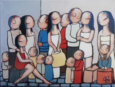 제목이 "Photo de famille: l…"인 미술작품 Jean-Christophe Pagès로, 원작, 아크릴 나무 들것 프레임에 장착됨