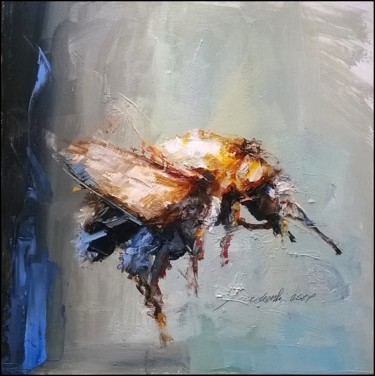 Painting titled "Bzzzzzz" by Kazimierz Mordarski, Original Artwork, Oil