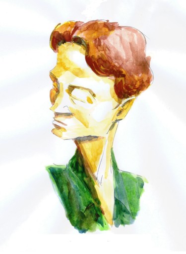 「Jeune homme」というタイトルの描画 Jean Christophe Ravierによって, オリジナルのアートワーク, 水彩画