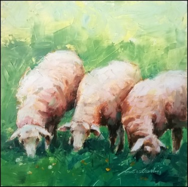 Painting titled "3 siostry" by Kazimierz Mordarski, Original Artwork, Oil
