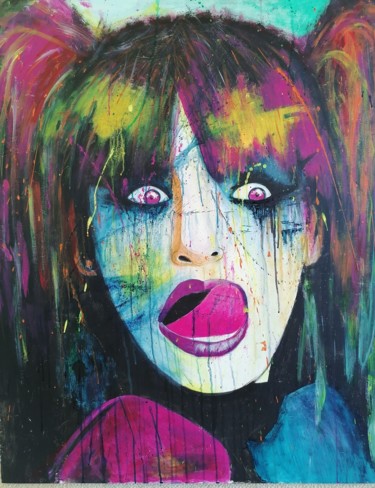 Pintura titulada "Sandrinina" por Sandra Soler, Obra de arte original, Acrílico Montado en Bastidor de camilla de madera