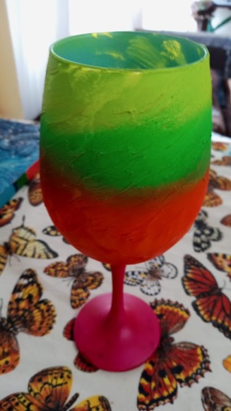 雕塑 标题为“Cup Painted with sp…” 由João Miranda, 原创艺术品, 油
