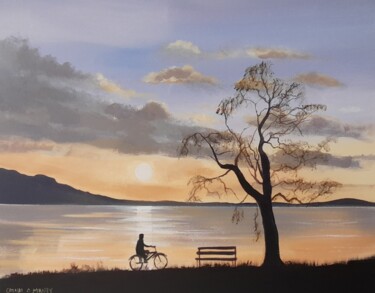Schilderij getiteld "Evening cycle" door Cathal O Malley, Origineel Kunstwerk, Acryl