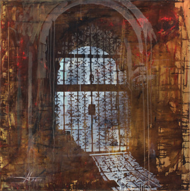 Painting titled "TIME OF LIGHT, «LIF…" by Anatoliy Menkiv, Original Artwork, Oil Mounted on Wood Stretcher frame