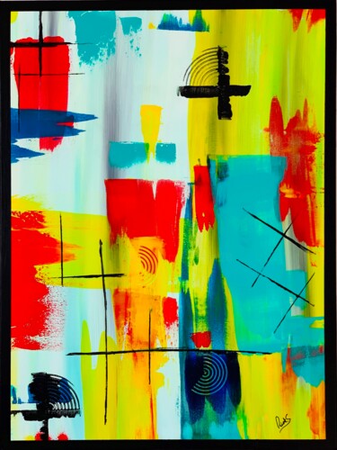Schilderij getiteld "ABSTRACTION AVEC JA…" door Rick Smith, Origineel Kunstwerk, Acryl