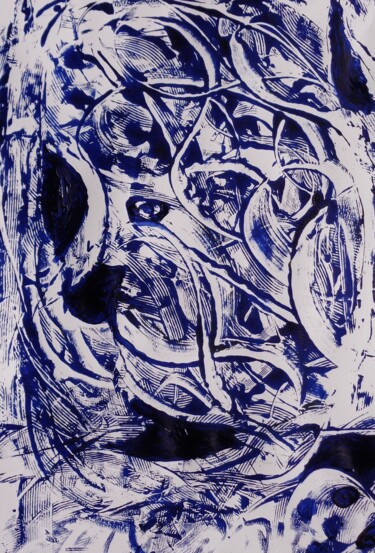 Peinture intitulée "les flammes bleues" par Francisco Mendes, Œuvre d'art originale, Acrylique