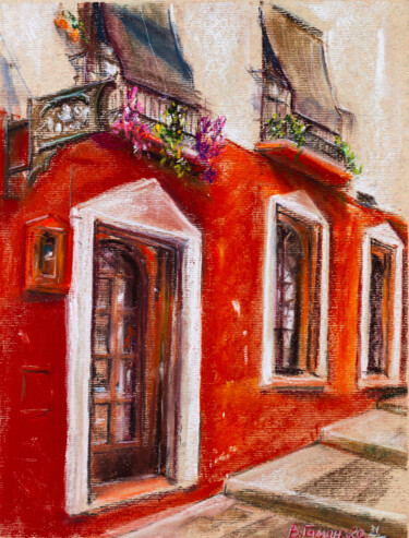 Granada streets. Terracotta afternoon. Schilderij getiteld "Granada streets. Te…" door Viktoriia Gaman, Origineel Kunstwerk, Pastel