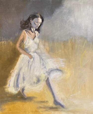 Peinture intitulée "Dans les dunes" par Môm, Œuvre d'art originale, Huile