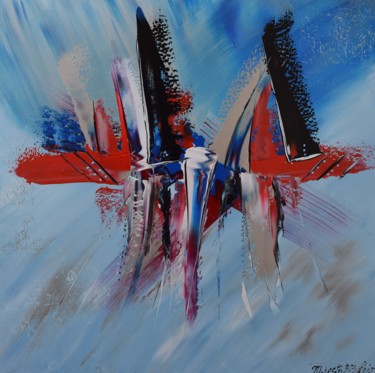Malerei mit dem Titel "Ligne d'arrivée" von Magelli, Original-Kunstwerk, Acryl