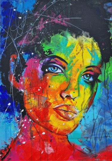 Peinture intitulée "Nancy" par Sabrina Seck, Œuvre d'art originale, Acrylique
