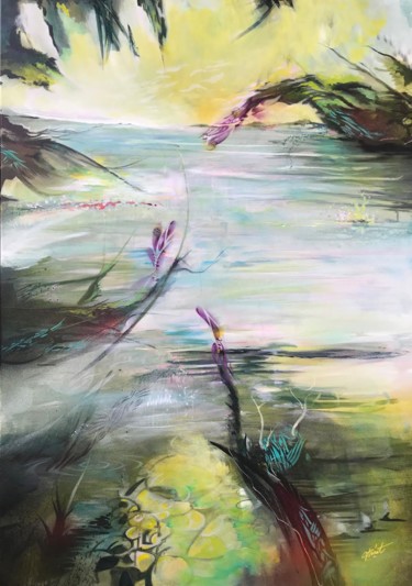 Painting titled "SACRE & EAU" by Strait Faya, Original Artwork, Acrylic