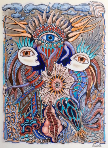 Peinture intitulée "JARDIN FEMININ" par Jean-Luc Osswald, Œuvre d'art originale, Acrylique