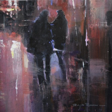 Schilderij getiteld ""scènes urbaines" r…" door Philippe Perennou, Origineel Kunstwerk, Acryl Gemonteerd op Frame voor houte…