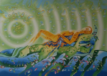 Abduction of Europa (Naked Dream in the Sun Rays) Painting titled "Abduction of Europa…" by Oleksandr Lekomtsev, Original Artwork, Oil