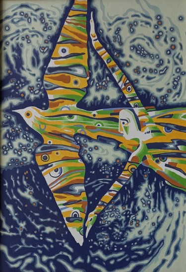 Flying in a dream 绘画 标题为“Flying in a dream” 由Oleksandr Lekomtsev, 原创艺术品, 油