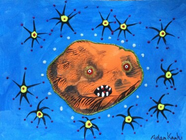 Schilderij getiteld "Jack-0'-lantern esc…" door Adam Kamhi, Origineel Kunstwerk, Acryl