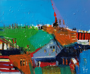 제목이 "Dorset Countryside"인 미술작품 Muriel Cayet로, 원작, 아크릴 나무 들것 프레임에 장착됨