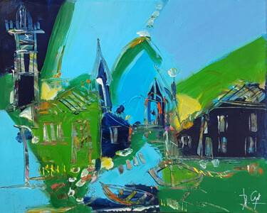 Peinture intitulée "Vert Armor" par Muriel Cayet, Œuvre d'art originale, Acrylique Monté sur Châssis en bois