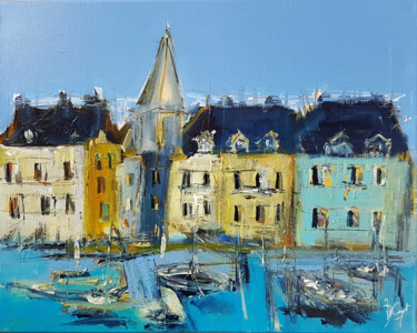 Peinture intitulée "Quai Duguay-Trouin" par Muriel Cayet, Œuvre d'art originale, Acrylique Monté sur Châssis en bois
