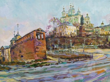 Соборный холм Painting titled "Соборный холм" by Vladimir Kuriakov (Vladimir Kuryakov), Original Artwork, Oil Mounted on Wood Stretcher fr…