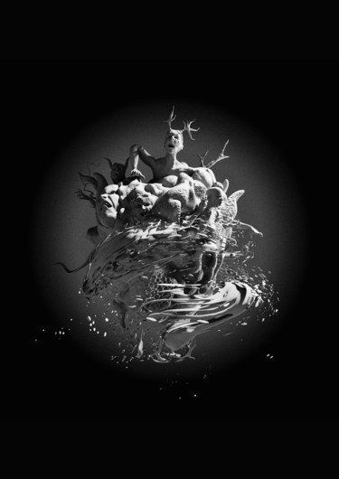 Digital Arts titled "SKOM Third Circle 1" by Bibs, Original Artwork, 3D Modeling