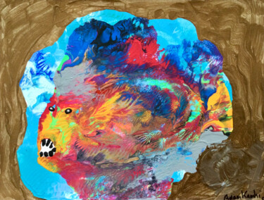 Schilderij getiteld "Aquatic Predatory f…" door Adam Kamhi, Origineel Kunstwerk, Acryl