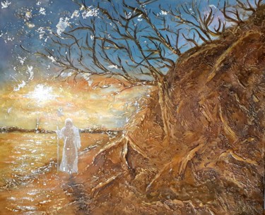 Epistle Painting titled "Epistle" by Alla Kosteleckaya, Original Artwork, Acrylic Mounted on Wood Stretcher frame