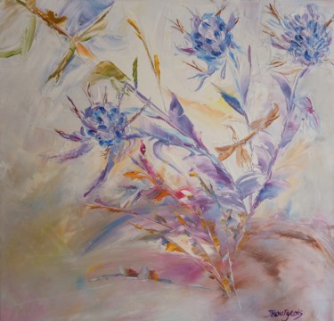 Peinture intitulée "les chardons" par Josette Bourgeois, Œuvre d'art originale, Huile