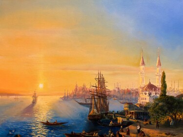 绘画 标题为“По мотивам Айвазовс…” 由Eduard Baranov, 原创艺术品, 油 安装在木质担架架上