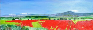 Painting titled "Val Durance" by Christopher Walker, Original Artwork, Oil Mounted on Wood Stretcher frame
