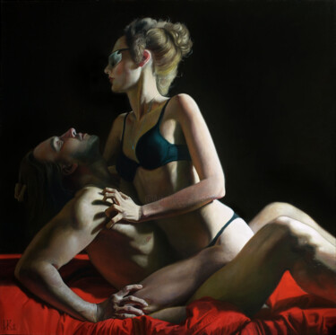 Dalilah.After Painting titled "Dalilah.After" by Ivan Korshunov, Original Artwork, Oil Mounted on Wood Stretcher frame